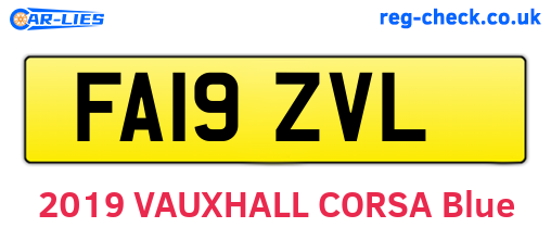 FA19ZVL are the vehicle registration plates.