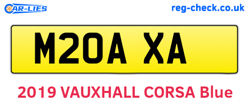M20AXA are the vehicle registration plates.