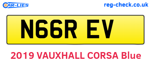 N66REV are the vehicle registration plates.