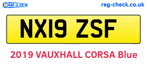 NX19ZSF are the vehicle registration plates.