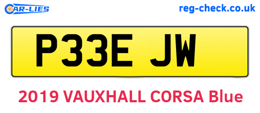 P33EJW are the vehicle registration plates.
