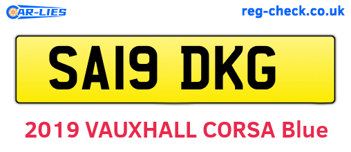 SA19DKG are the vehicle registration plates.