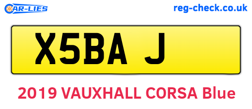 X5BAJ are the vehicle registration plates.