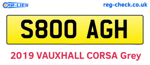 S800AGH are the vehicle registration plates.