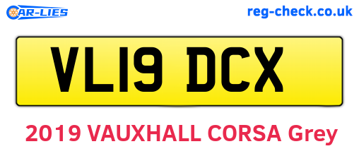 VL19DCX are the vehicle registration plates.