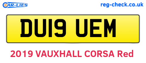 DU19UEM are the vehicle registration plates.