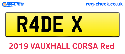 R4DEX are the vehicle registration plates.