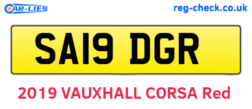 SA19DGR are the vehicle registration plates.
