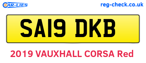 SA19DKB are the vehicle registration plates.