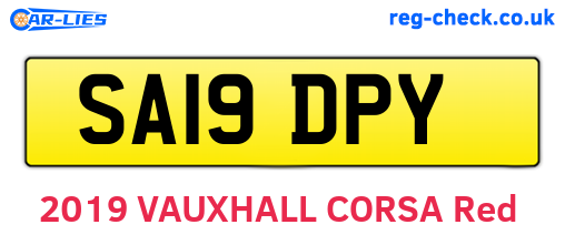 SA19DPY are the vehicle registration plates.