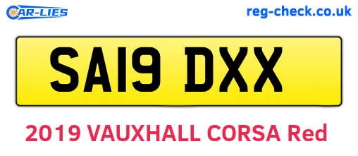 SA19DXX are the vehicle registration plates.