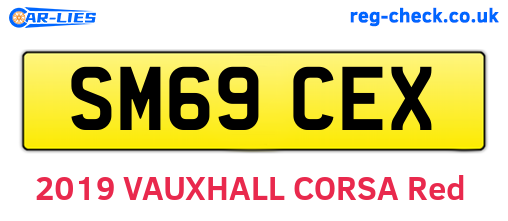 SM69CEX are the vehicle registration plates.