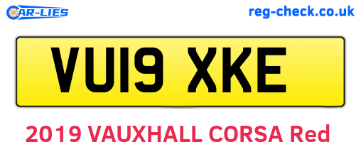 VU19XKE are the vehicle registration plates.
