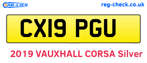 CX19PGU are the vehicle registration plates.