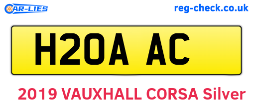 H20AAC are the vehicle registration plates.