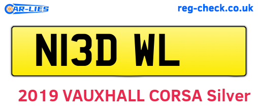 N13DWL are the vehicle registration plates.