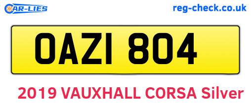OAZ1804 are the vehicle registration plates.