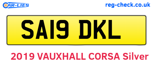 SA19DKL are the vehicle registration plates.