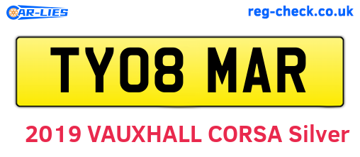 TY08MAR are the vehicle registration plates.