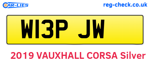 W13PJW are the vehicle registration plates.