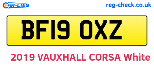 BF19OXZ are the vehicle registration plates.