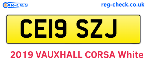 CE19SZJ are the vehicle registration plates.