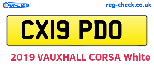 CX19PDO are the vehicle registration plates.