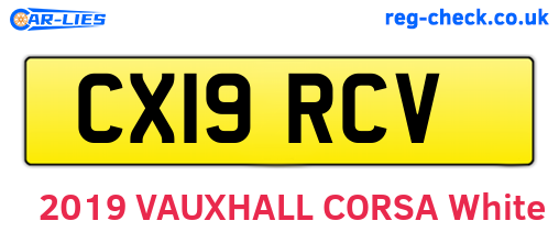 CX19RCV are the vehicle registration plates.