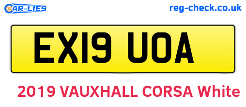 EX19UOA are the vehicle registration plates.