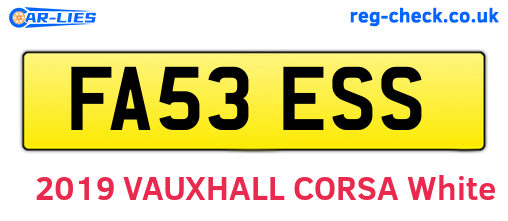 FA53ESS are the vehicle registration plates.