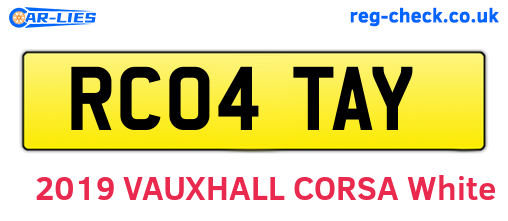 RC04TAY are the vehicle registration plates.