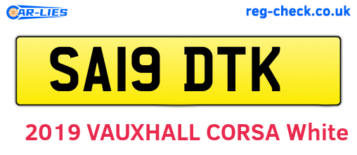 SA19DTK are the vehicle registration plates.