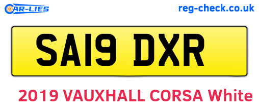 SA19DXR are the vehicle registration plates.