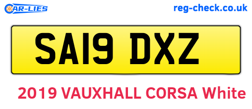SA19DXZ are the vehicle registration plates.