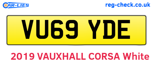 VU69YDE are the vehicle registration plates.