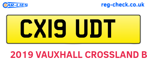 CX19UDT are the vehicle registration plates.