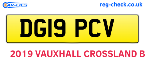 DG19PCV are the vehicle registration plates.
