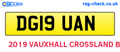 DG19UAN are the vehicle registration plates.