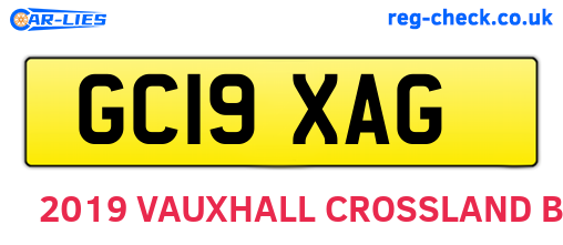 GC19XAG are the vehicle registration plates.