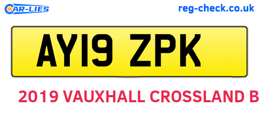 AY19ZPK are the vehicle registration plates.