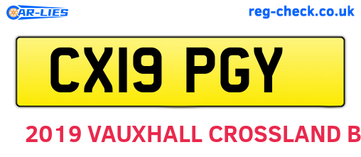 CX19PGY are the vehicle registration plates.