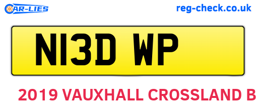 N13DWP are the vehicle registration plates.
