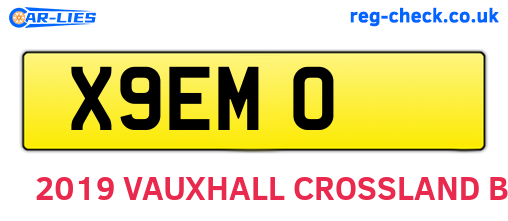 X9EMO are the vehicle registration plates.