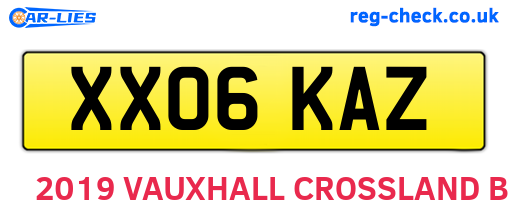 XX06KAZ are the vehicle registration plates.