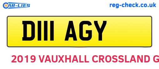 D111AGY are the vehicle registration plates.