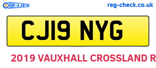 CJ19NYG are the vehicle registration plates.