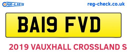 BA19FVD are the vehicle registration plates.