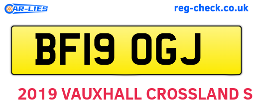 BF19OGJ are the vehicle registration plates.