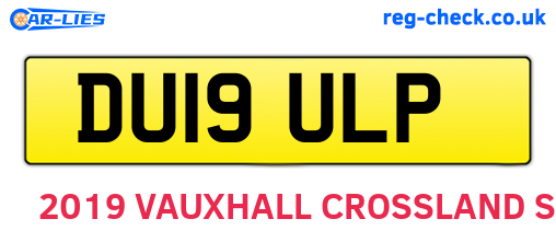 DU19ULP are the vehicle registration plates.