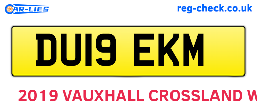 DU19EKM are the vehicle registration plates.